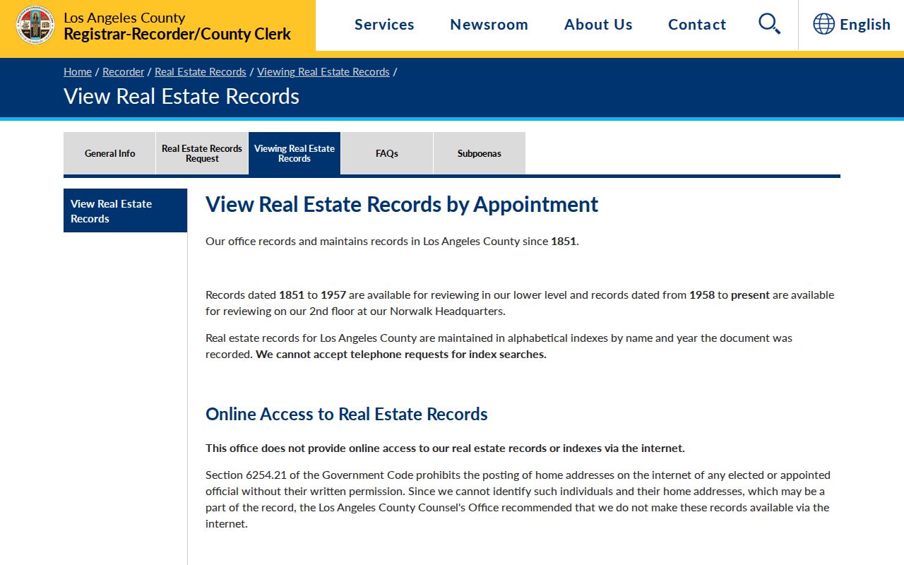 San Fernando people search using Los Angeles County real estate records