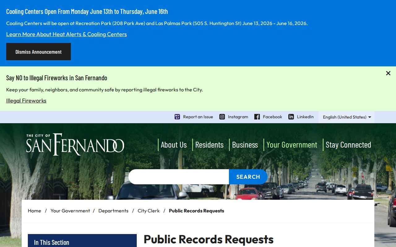 San Fernando people search through the Online Records Counter