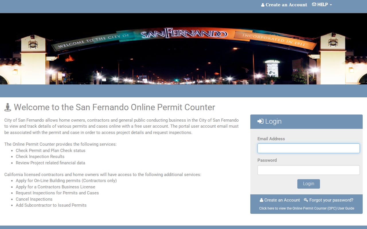 San Fernando people lookup through the Online Permit Counter