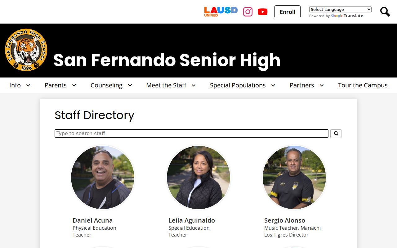 San Fernando people directories school staff search